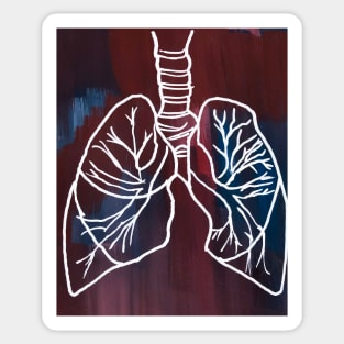 Abstract Gouached Lungs Sticker